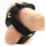 OHMAMA FETISH - FUNDA CUERO DE CASTIDAD PARA TESTÍCULOS