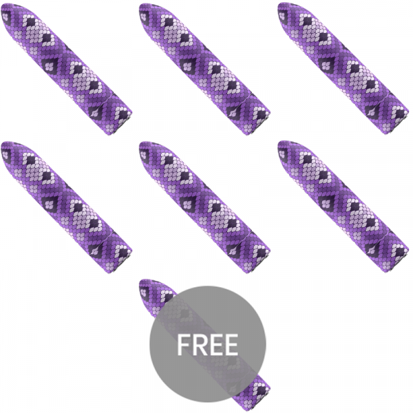 CUSTOM BULLETS - BALA RECARGABLE SNAKE LILA 10 INTENSIDADES 6 + 1 GRATIS