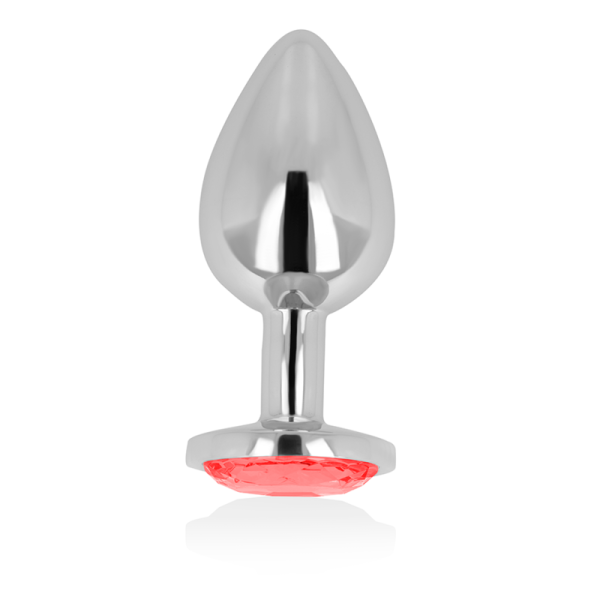 Plug anal metálico con base roja brillante