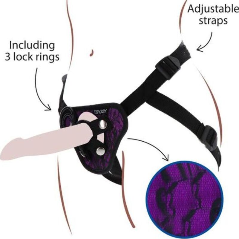 img_140805_1f0585969f4a4b0133b019cb0896dca1_1.jpg GET REAL - STRAP-ON LACE HARNÉS MORADO - Imagen 1