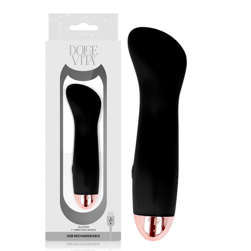 img_141844_02416dca059acabfffa73d982e51f7ce_1.png DOLCE VITA - RECHARGEABLE VIBRATOR ONE BLACK 7 SPEED - Imagen 1