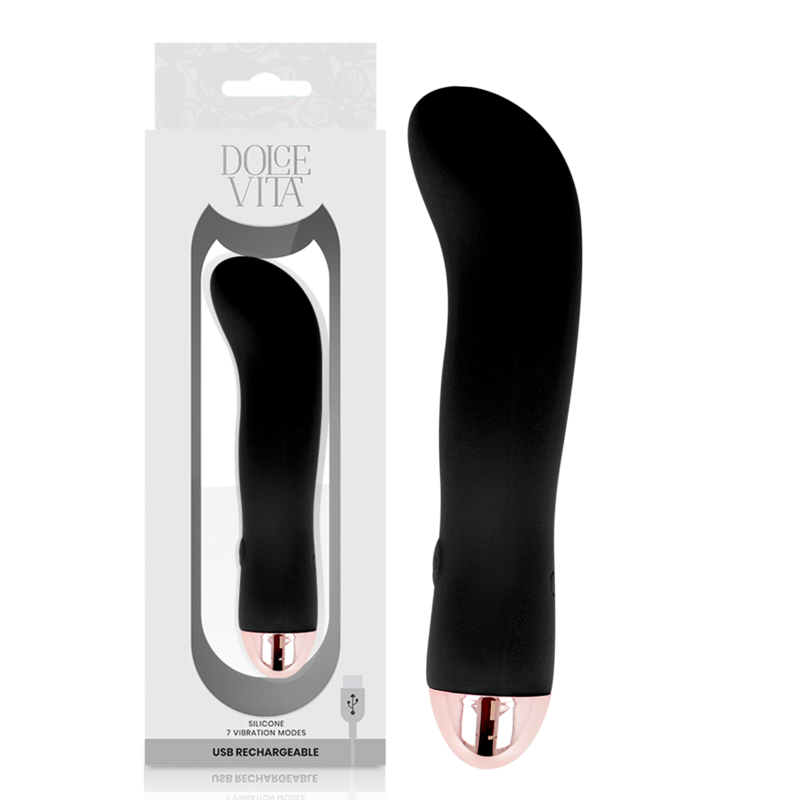 img_141846_5c1b0065c9a2cd6c118934061d0d2238_1.png DOLCE VITA - RECHARGEABLE VIBRATOR TWO BLACK 7 SPEED - Imagen 1