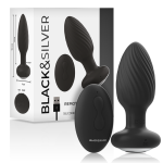 BLACKSILVER - WELLS PLUG SILICONE ANAL ROTATOR REMOTE CONTROL