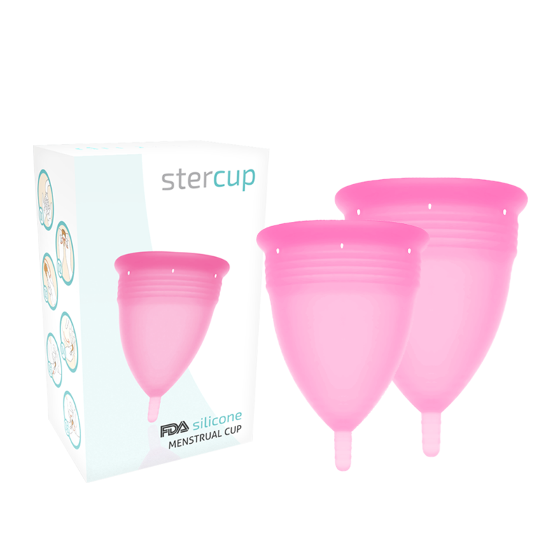 img_143902_1bd0a6ce5e7e58277ce966897a5e93a8_1.png STERCUP - PACK COPA MENSTRUAL SILICONA FDA TALLA S + L ROSA - Imagen 1