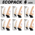 ECOPACK 6 UNITS - BASECOCK REALISTIC VIBRATOR REMOTE CONTROL FLESH 19 CM -O- 4 CM