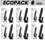 ECOPACK 6 UNITS - BASECOCK REALISTIC VIBRATOR REMOTE CONTROL BLACK 21 CM -O- 4 CM