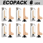 ECOPACK 6 UNITS - BASECOCK REALISTIC VIBRATOR 2-1 FLESH 18.5 CM -O- 4 CM