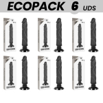 ECOPACK 6 UNITS - BASECOCK REALISTIC VIBRATOR 2-1 BLACK 20 CM -O- 4 CM
