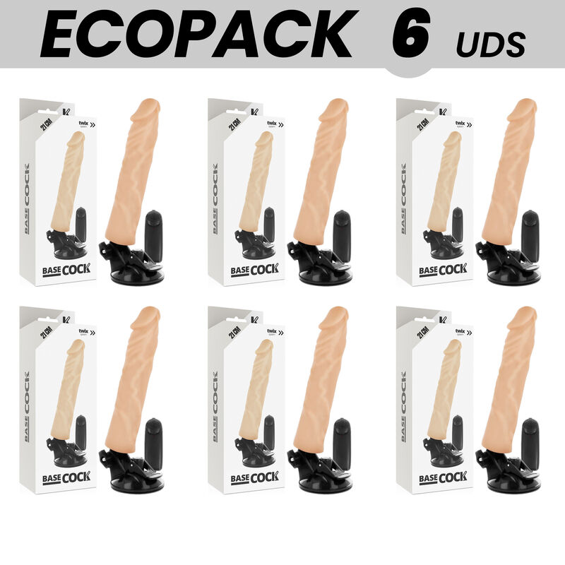 img_146183_e1e588831822b069a165dc823edaa2ef_1.jpg ECOPACK 6 UNITS - BASECOCK REALISTIC VIBRATOR REMOTE CONTROL FLESH 21 CM -O- 4 CM - Imagen 1