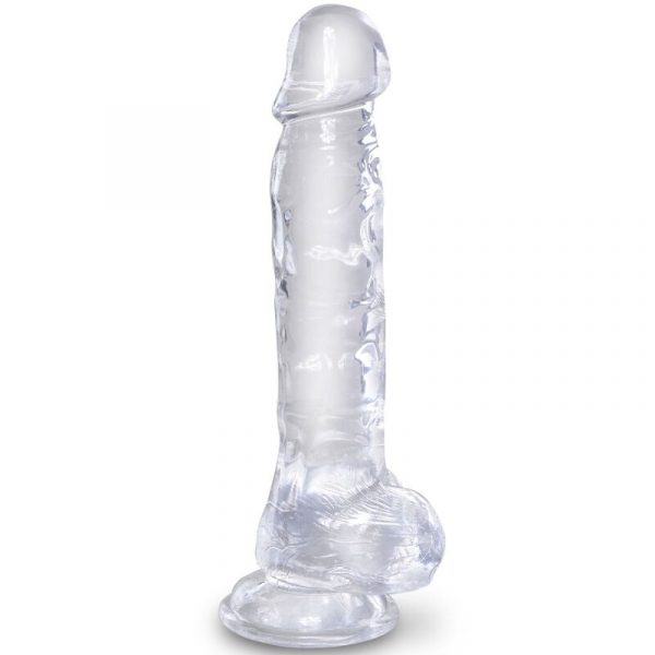 KING COCK - CLEAR PENE REALÍSTICO CON TESTÍCULOS 16.5 CM TRANSPARENTE