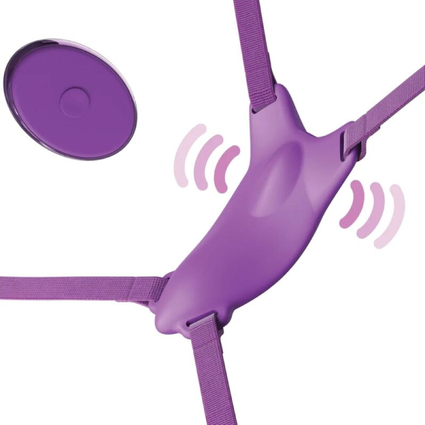 Dispositivo vibrador portátil morado con mando