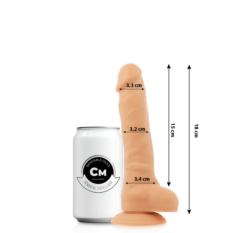 img_164181_2849aa95711dd5e822890b3dc4a09694_1.png COCK MILLER - DILDO REALISTIC SILICONE DENSITY ARTICULABLE FLESH 18 CM - Imagen 2