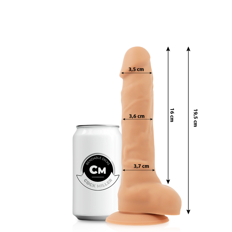 img_164258_87426ef3a2ac69efe2e16355c741a4fa_1.png COCK MILLER - DILDO REALISTIC SILICONE DENSITY ARTICULABLE FLESH 19.5 CM - Imagen 2