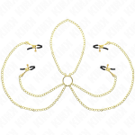 KINK - PINZAS PARA PEZONES Y CLÍTORIS 4 ENGANCHES AJUSTABLE DORADO