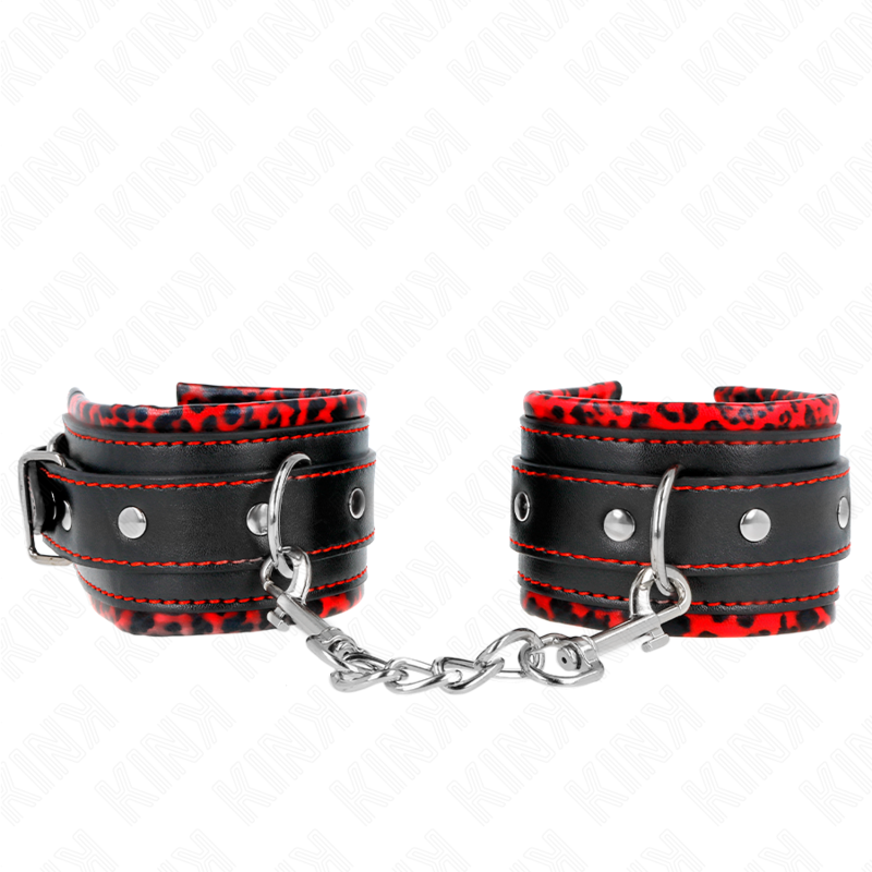 img_189395_0bcab93d668a34f340a5faab20762372_1.png KINK - MUÑEQUERAS FORRADAS ROJO / NEGRO AJUSTABLE 17-29 CM X 6 CM - Imagen 1