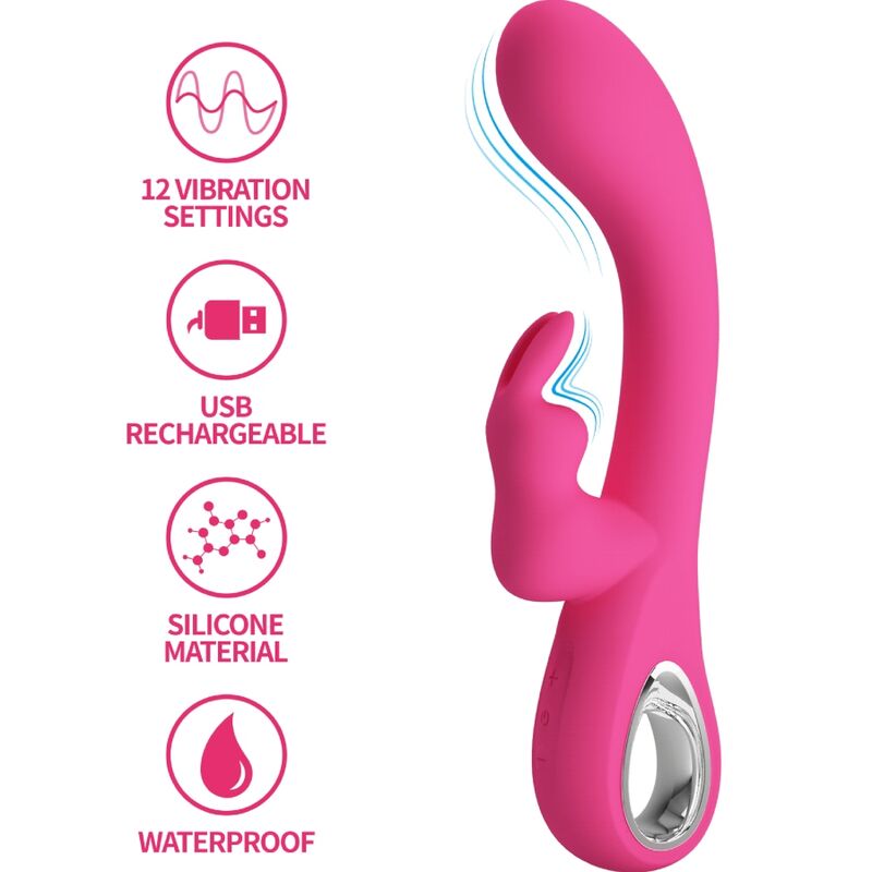 img_191629_1b45a4544a795a1ca89680c0b32efd73_1.jpg PRETTY LOVE - NOVAK RABBIT VIBRATOR 12 VIBRATIONS PINK - Image 1