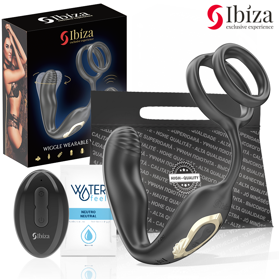 img_202440_d5a2593f281d64d520f5170d3c79f2f4_1.png IBIZA - WIGGLE REMOTE CONTROLLED ROTATING ANAL PLUG WITH PERINEAL VIBRATION AND PENIS ENHANCING RINGS - Imagen 1