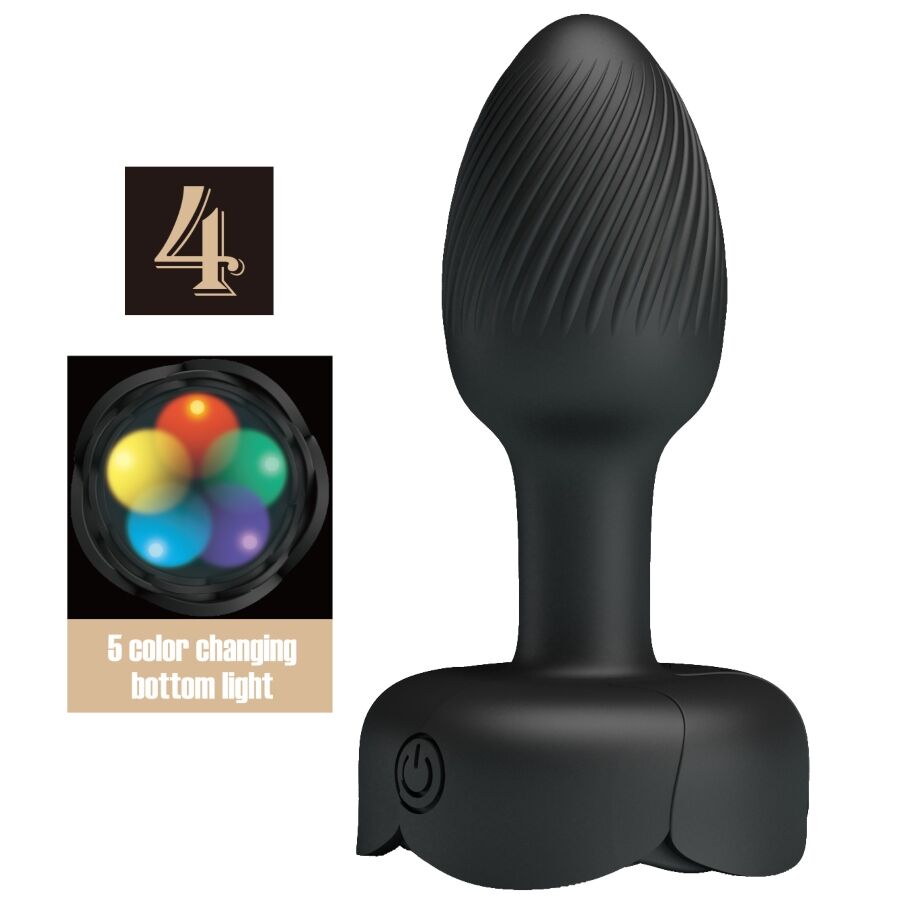 img_202950_931e5b325feebf4951e70db6dc2376a1_1.jpg PRETTY LOVE - OLMAN ANAL PLUG WITH LED LIGHT BLACK 8.8 CM - Image 1