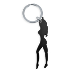 DIABLO PICANTE - KEYRING WITH FEMALE SILHOUETTE IN BLACK COLOR WITH BEER OPENER