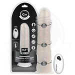 COCK MILLER - DILDO WITH SUCTION CUP, LIGHTS AND VIBRATION WITH REMOTE CONTROL WHITE 21.5 CM