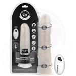 COCK MILLER - DILDO WITH SUCTION CUP, LIGHTS AND VIBRATION WITH REMOTE CONTROL WHITE 19.5 CM