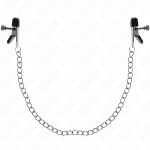 KINK - PINZAS PARA PEZONES PLANAS NEGRO CON CADENA PLATEADO 34 CM