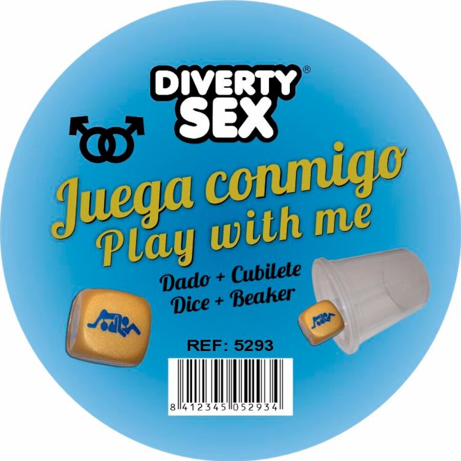 img_216758_5b36360e32160360edb0298fb954c967_1.jpg DIABLO PICANTE - DADO DURO DORADO POSTURAS CHICOS CON CUBILETE - Imagen 1