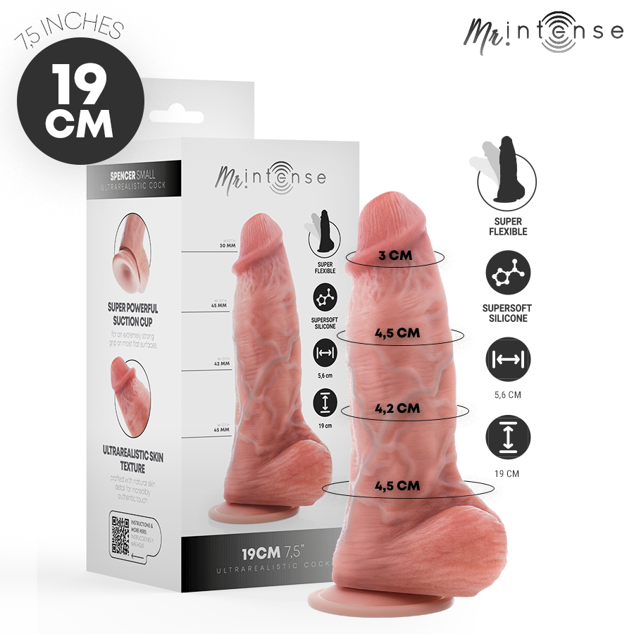 img_219228_612bdf7ab49a4254d03bf5b3abbbecad_1.png MR INTENSE - SMALL SPENCER SILICONE DILDO 19 CM -Ø- 4.5 CM - Imagen 1