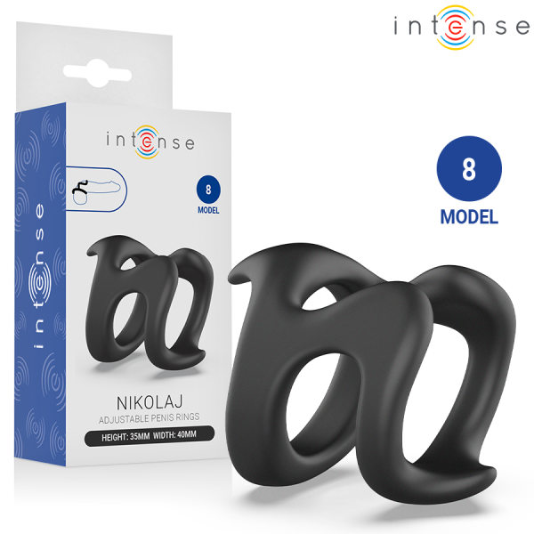 Anillos ajustables negros modelo 8 Intense