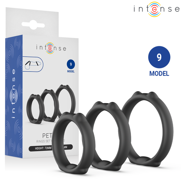 Anillos negros modelo 9 con caja Intense