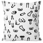 DIABLO PICANTE - 30 X 30 PENIS CUSHION WHITE