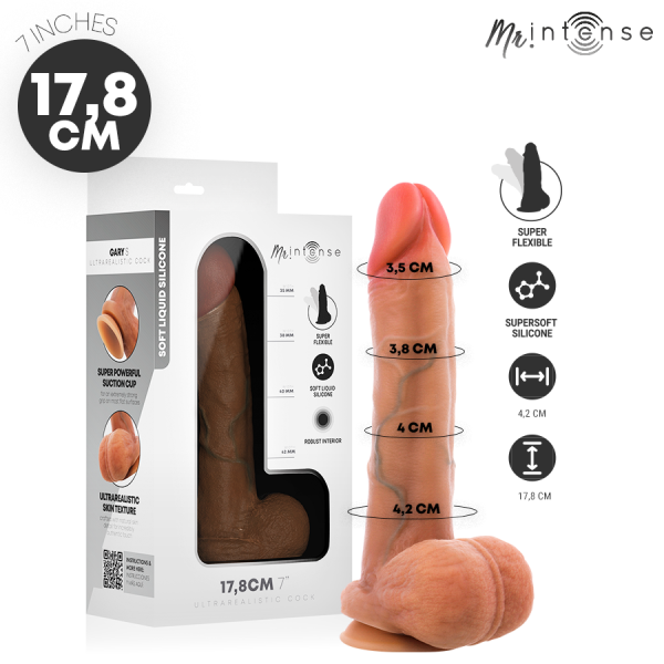 Consolador realista de silicona 17,8 cm