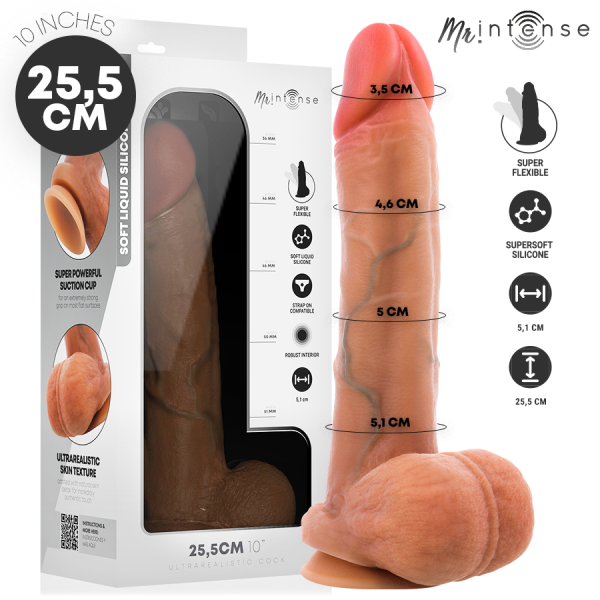 Consolador realista de silicona 25,5 cm