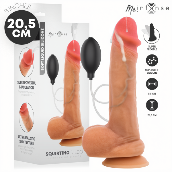 Dildo realista con bomba eyaculadora 20,5 cm