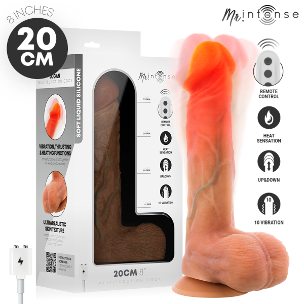 Consolador realista 20 cm con vibración y calor