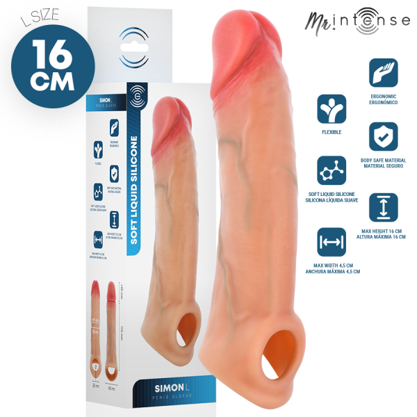 Funda para pene de silicona 16 cm