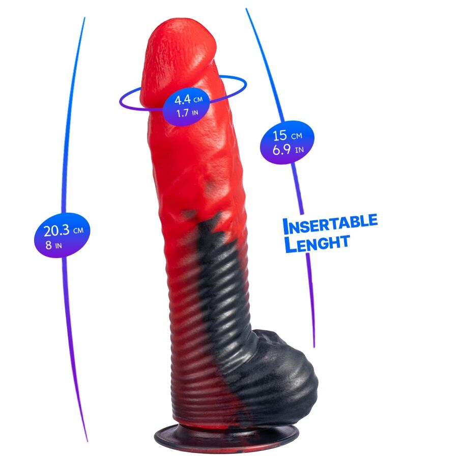 img_221844_7f4e74d62f4fd7c9e7cb03b7b5c552d7_1.jpg SILEXD - DEVIL DILDO FANTASY LIQUID SILICONE THERMOREACTIVE RED BLACK 20.3 CM - Imagen 2