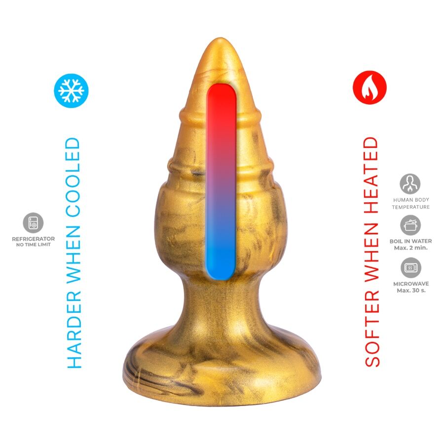 img_221898_64315cdc9c141a2da02c1715770d7057_1.jpg SILEXD - GOLDY ANAL PLUG FANTASY LIQUID SILICONE THERMOREACTIVE GOLDEN 9.2 CM - Imagen 5