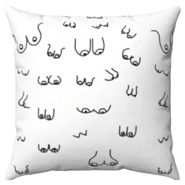 DIABLO PICANTE - 30 X 30 BOOBS CUSHION WHITE