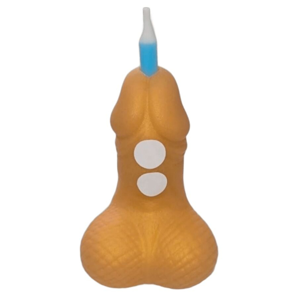Vela con forma de pene color carne