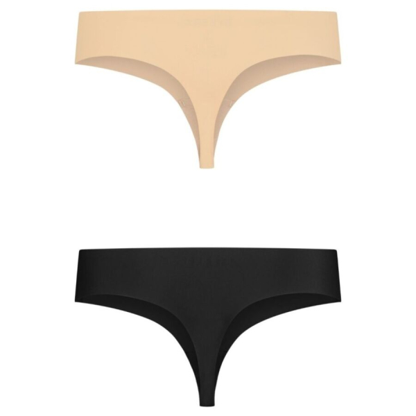 Tanga sin costuras beige y negro