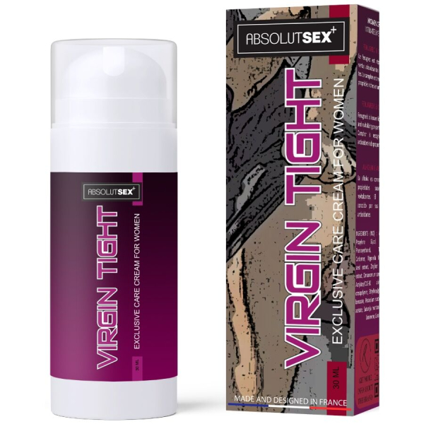 Crema íntima femenina Virgin Tight con envase y caja