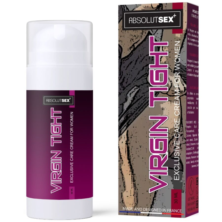 Crema íntima femenina Virgin Tight con envase y caja