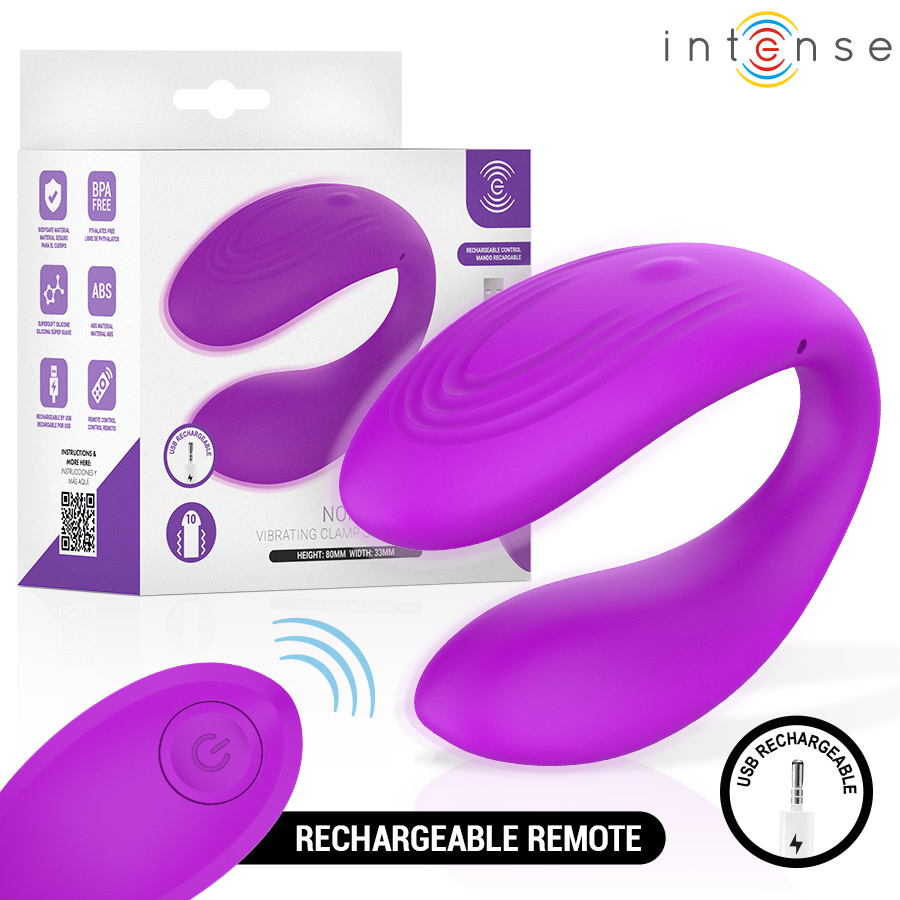 img_223814_4a57692694967a413dfbce53a49bba16_1.png INTENSE - NORA VIBRATING CLAMP STIMULATOR PURPLE - Imagen 1