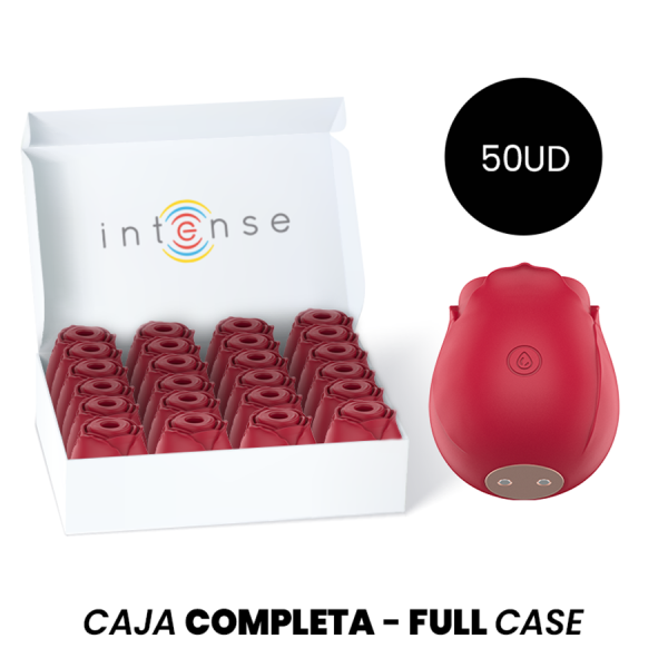 Caja con dispositivos rojos en forma de rosa