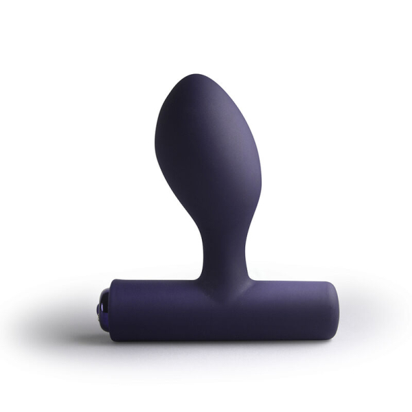 Plug anal de silicona morado con base