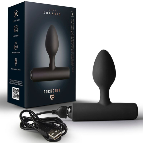 Plug anal recargable con caja y cable USB