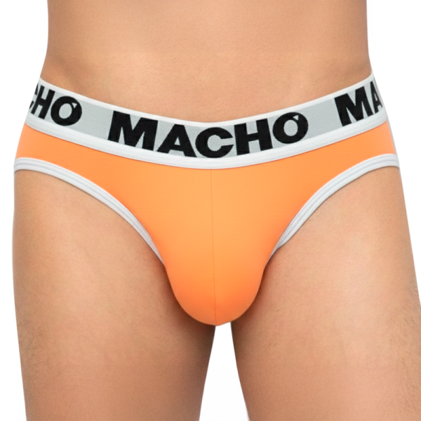 Slip masculino naranja con cintura MACHO