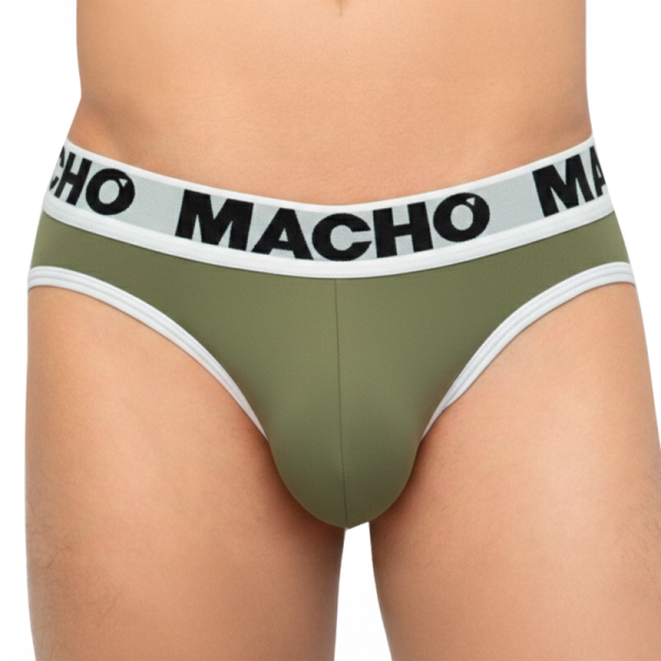 Slip verde masculino con cintura elástica MACHO