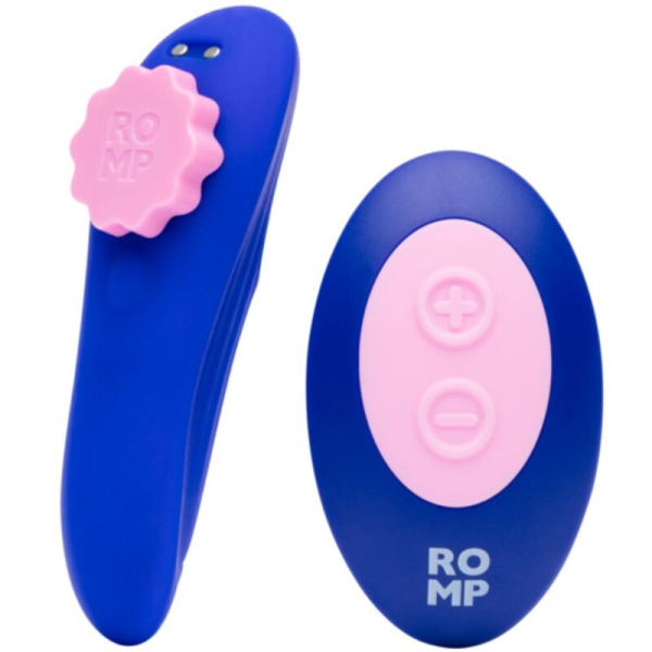 Vibrador azul con mando rosa ROMP